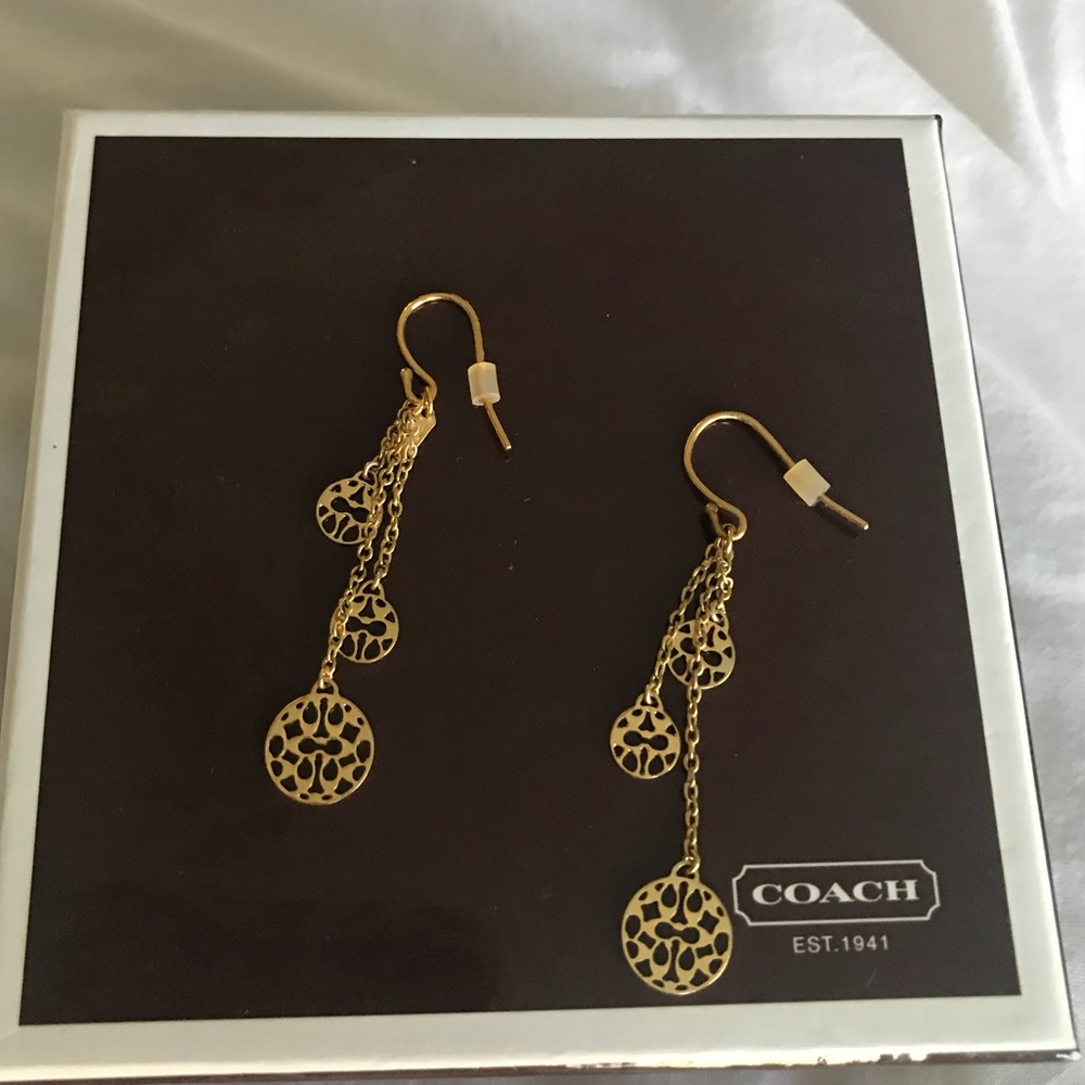 Coach logo earrings